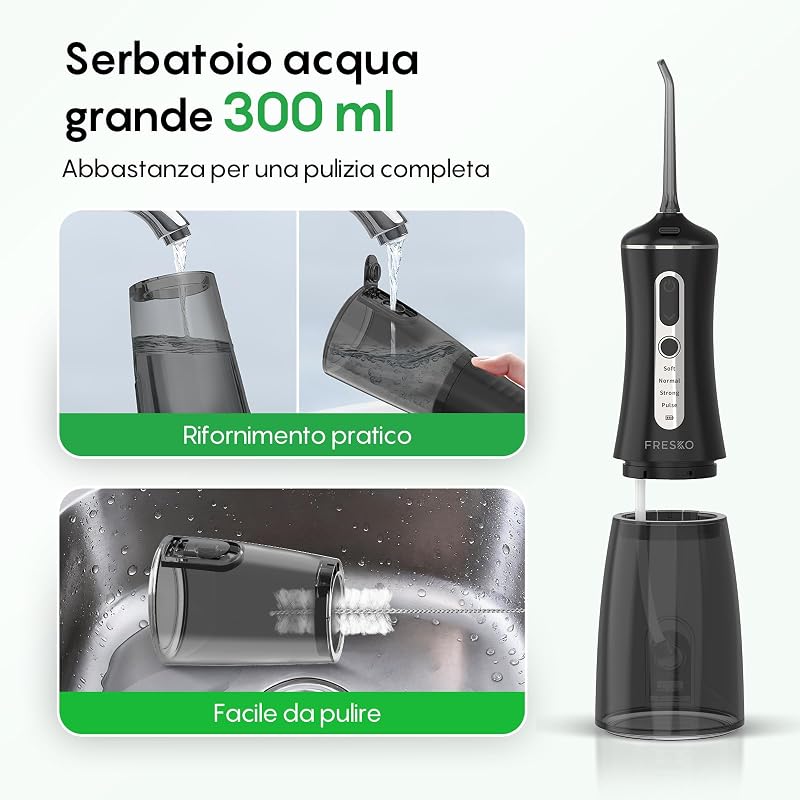 Idropulsore Dentale Portatile 300 ml Irrigatore Orale