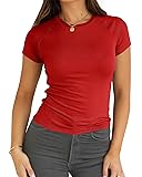 Abardsion Women Casual Raglan Sleeve Crewneck T
