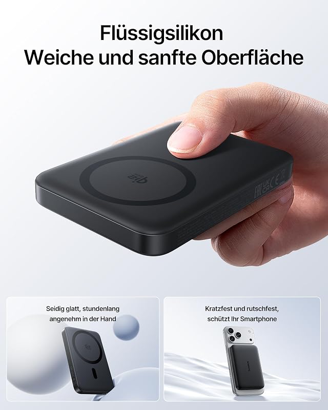EnerFill FM21 Qi2.2 25W Wireless Magsafe Powerbank,10000mAh Power Bank Magnetische, PD USB C 45W Schnellladung, Dünne Externer Akku Magnetic für iPhone 18/17/16/15/14/13/12 Pro Max