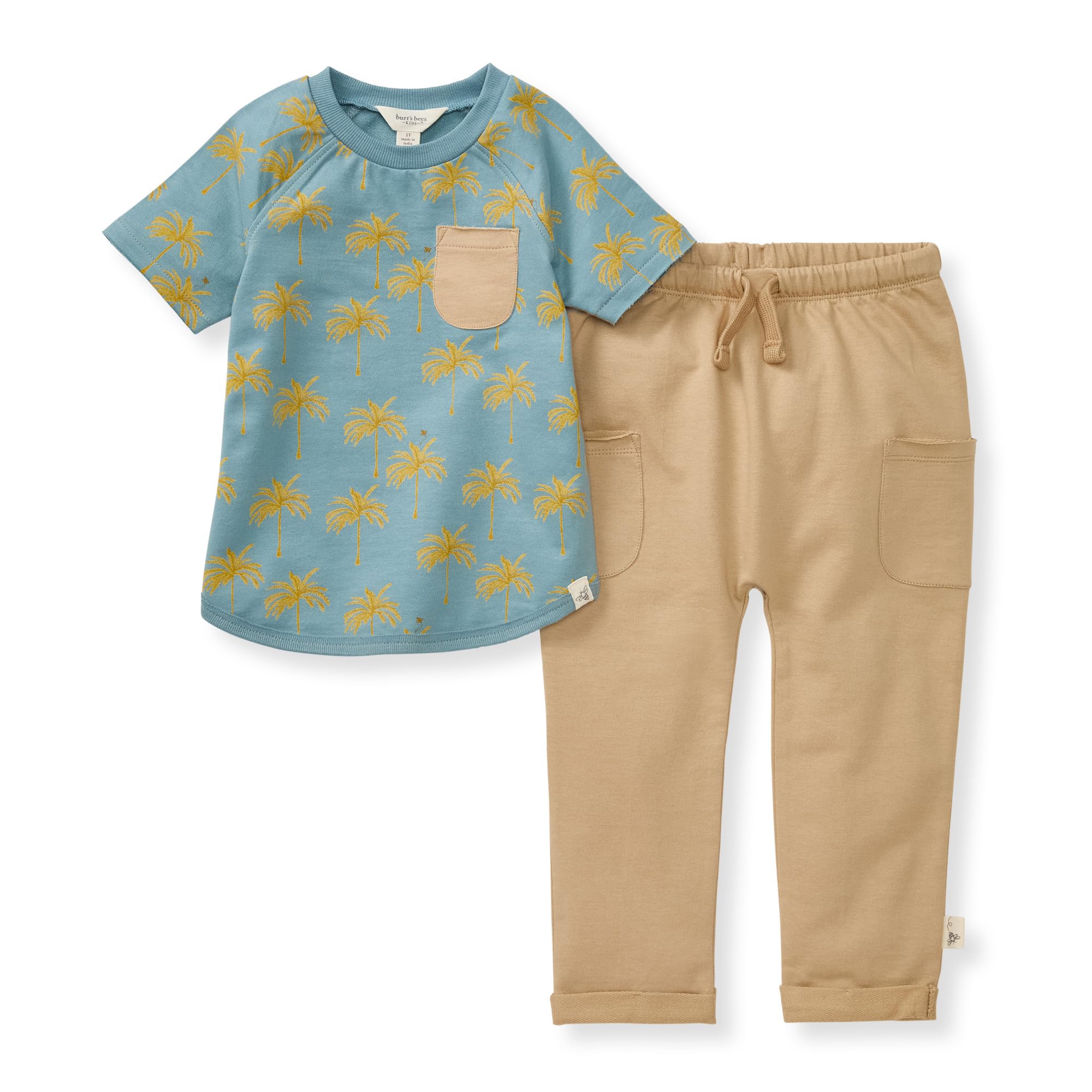 Photo 1 of Burt's Bees Baby Baby Boys' Shirt and Pant Set, Top & Bottom Outfit Bundle, 100% Organic Cotton