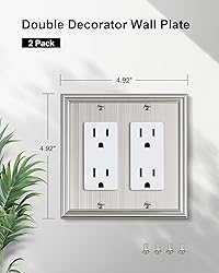 TREEWELL 2-Pack Decorative Double Decorator Outlet