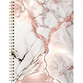 FVBAO Spiral Journal Notebook for Women,Chic Marble Design A5 College Ruled Notebooks 6"x 8.4", 120 Pages Lined Journal with Premium Thick Paper,Perfect for School Office Home Gifts(Rose Gold Marble)