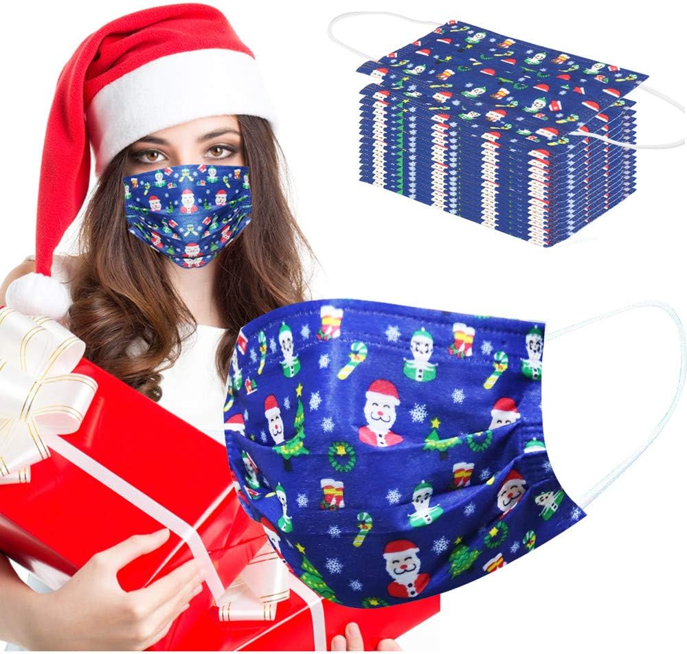 Christmas Disposable Face Mask for women adult man 50 pcs Christmas