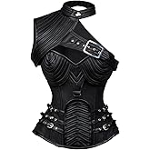 Charmian Women's Steampunk Gothic Heavy Strong Steel Boned Corset with Zipper