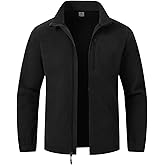 TBMPOY Men's Fleece Jackets Lightweight Full-Zip Fall Jacket Outdoor Hiking Warm Winter Coats with Pockets