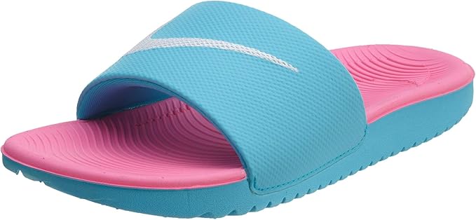 light blue nike slides