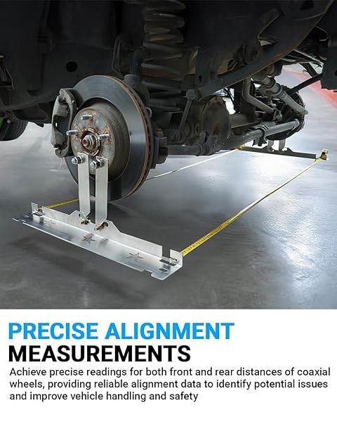 RYNHARTA WHEEL ALIGNMENT TOOL WITH CONNECTION SHEET, PREMIUM STAINLESS STEEL TOE ALIGNMENT TOOL PLATES FOR CAR, TRUCK, SUV(INCLUDE 2 MEASURING TAPES)