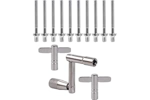Yibuy 13 Pieces M5 Drum Screw Tension Rods 50mm with Keys Wrench for Tuning Tool