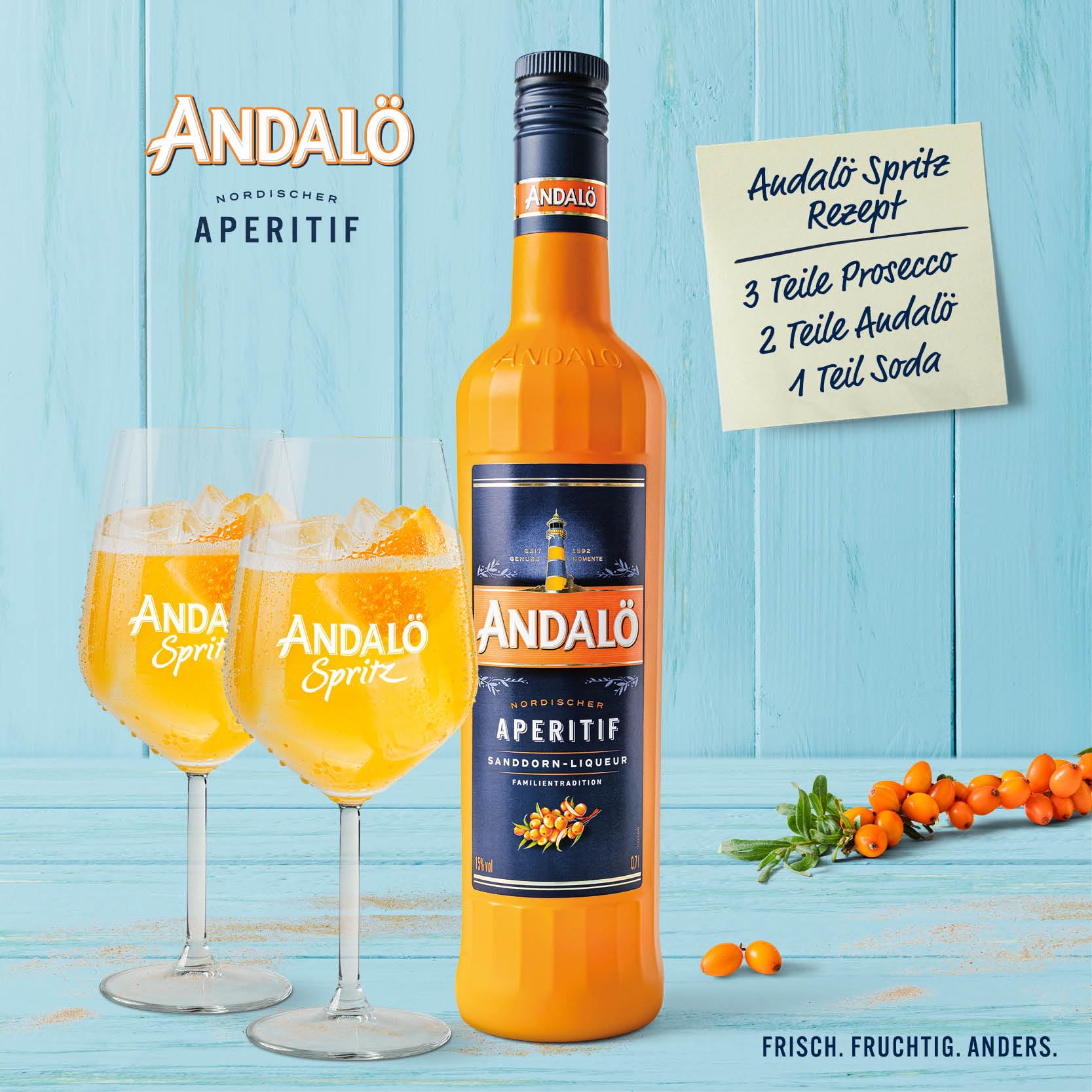Andalö Nordischer Aperitif, Fruchtiger Likör, 0,7 L - 15% Vol. 6