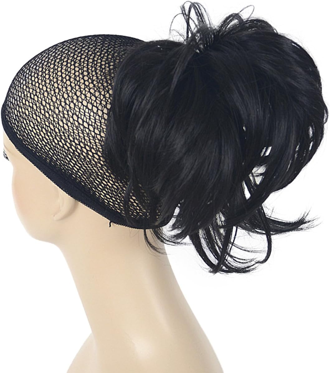 Lydell Adjustable Messy Style Ponytail Hair Extension Synthetic Hair-Piece with Jaw Claw (Natural Black), #2 Natural Black - Image 5
