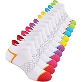 Comfoex 12 Pairs Girls Socks Ankle Athletic Socks Cotton Sports Socks With Cushioned Sole For Big Little Kids