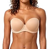 HACI Full Coverage Strapless Bra for Large Bust Contour Underwire Plus Size Convertible Multiway