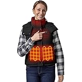 ORORO Women's Down Heated Cropped Vest with USB-C Rechargeable Battery, Lightweight Puffer Heating Vest