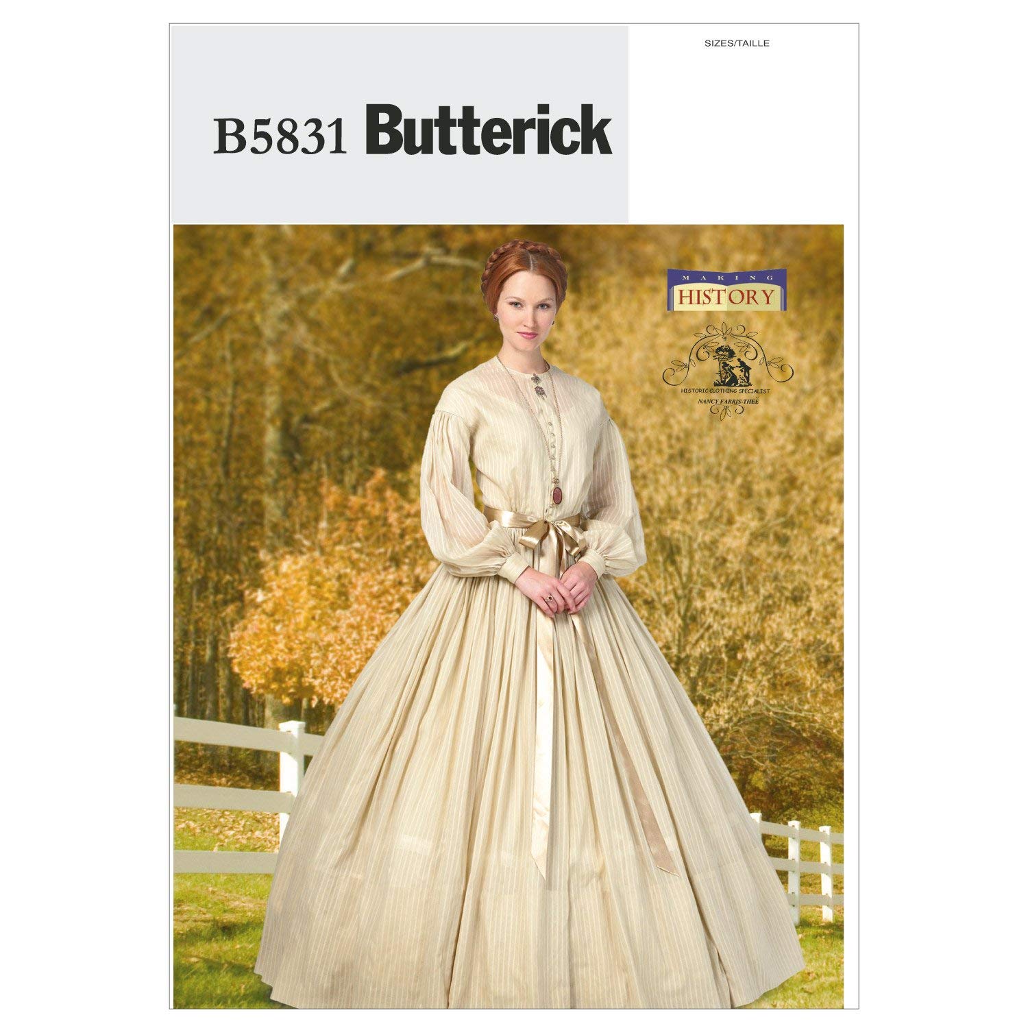 Butterick Patterns B5831 Size F5 16-18-20-22-24 Misses' Dress, Pack of 1, White