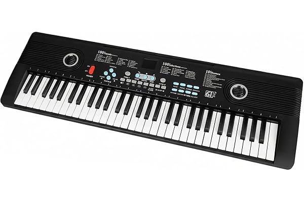 61 key keyboard Piano,Portable Electronic Digital Piano,Built In Dual Speakers,External Microphone,Power Plug,Rich Teaching Content,Multi-Functional Electronic Piano Suitable For Beginners kkek5