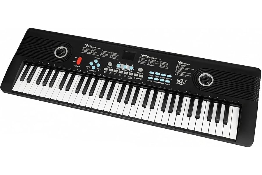 61 key keyboard Piano,Portable Electronic Digital Piano,Built In Dual Speakers,External Microphone,Power Plug,Rich Teaching Content,Multi-Functional Electronic Piano Suitable For Beginners iiw88