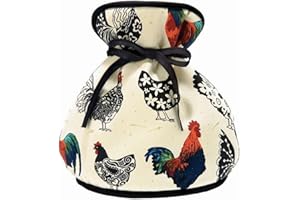 Ulster Weavers Tea Cosy Muff - Vibrant Kitchen Accessory, 100% Cotton, Warming & Insulating, Machine Washable - Perfect for a Traditional English High Tea Experience, Rooster, Cream