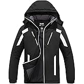 Skieer Men's Waterproof Ski Jacket Winter Snow Coat Windproof Snowboarding Jackets Warm Raincoat