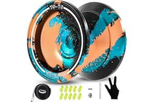 WATIEOBOO Yoyo Responsive yoyo for Beginners Prfessional Unresponsive yo-yos for Adults Pro Metal Trick Yoyos with Yo-Yo Bearing Kit 10 Strings, Case & Gloves