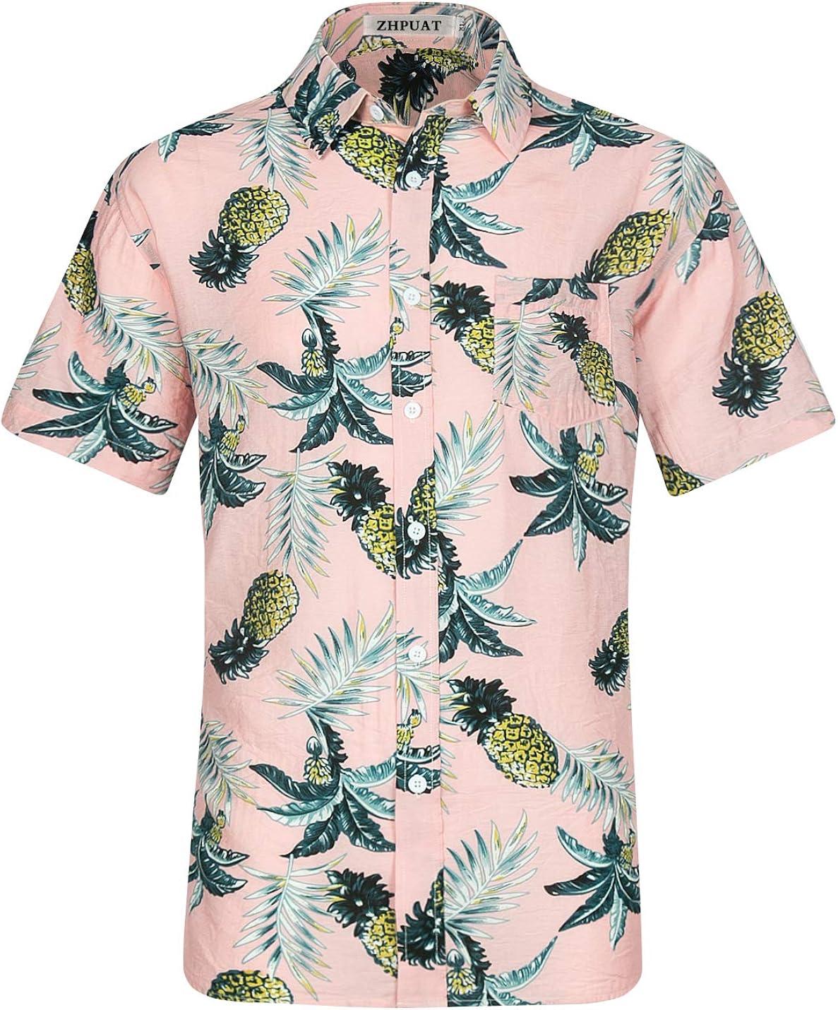ZHPUAT Men's Funky Hawaiian Shirt Short Sleeve Button Down Tropical