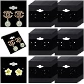 Adorox 200 Piece Black Earring Card Holders with Back Hook &ndash; Perfect for Earring Display and Organization