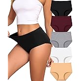UNDER THE SEA Cotton Underwear for Women High Waisted Full Coverage Soft Briefs Plus Size Women's Panties XS-XXXL 5 Pack