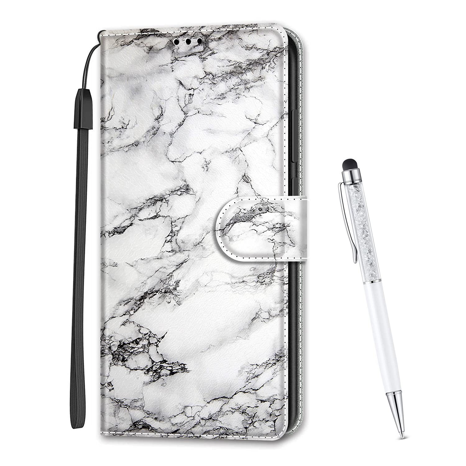 MadBee Compatible with iPhone 8 Plus/iPhone 7 Plus Case 5.5 Inch, Full Body Colorful Pattern Design Flip Magnetic Detachable PU Leather Wallet Case Cover for iPhone 8 Plus / 7 Plus (Marble A)