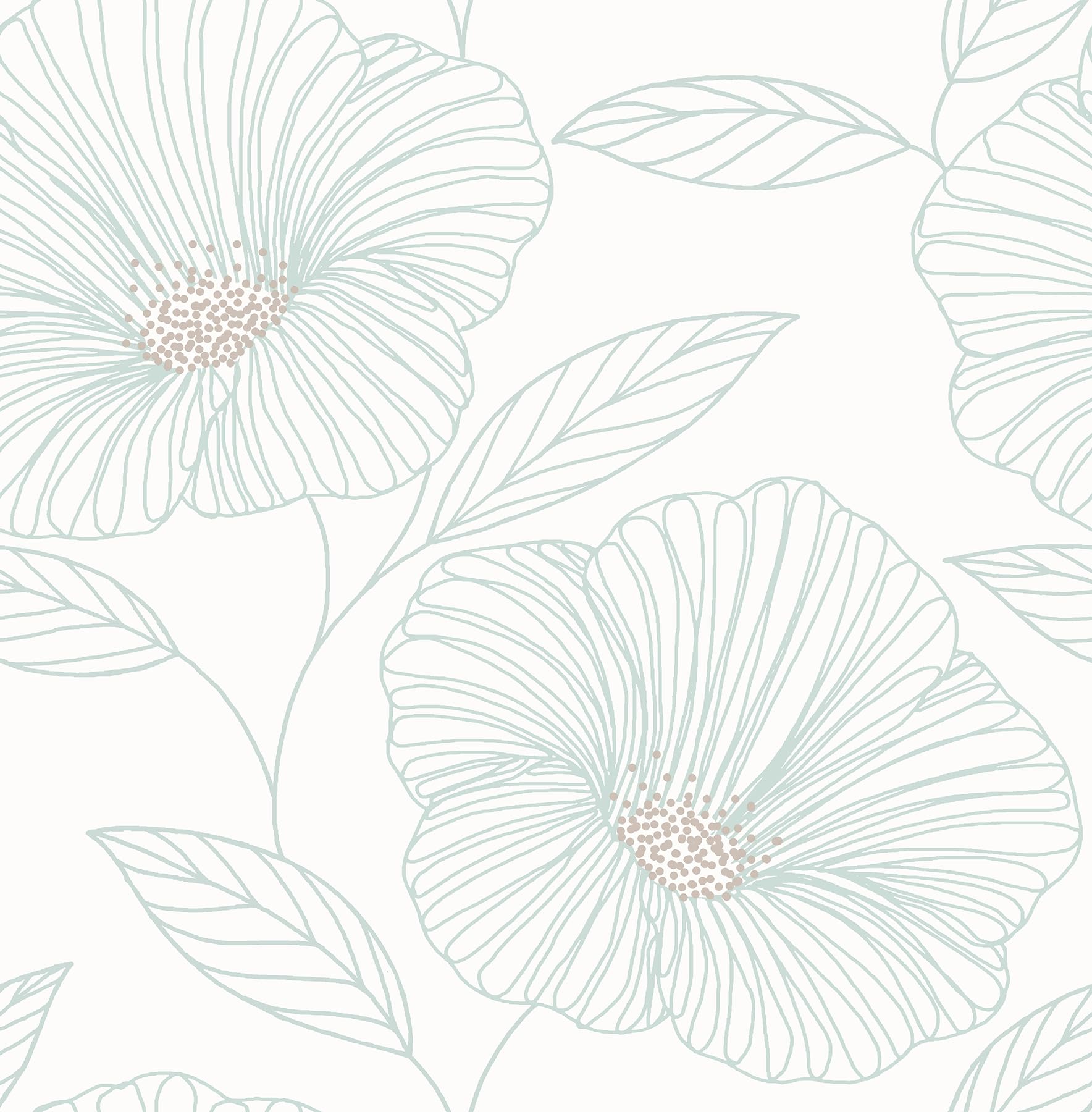 NuWallpaper NUWALL 2022 (SW) Floweret Seafoam