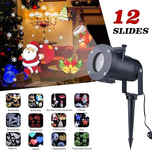 BONNIO Proyector de Navidad de Halloween Luces LED de Copo ...