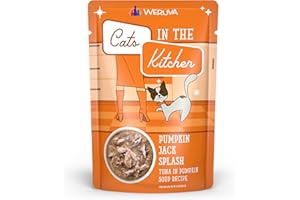 Weruva Cats in The Kitchen, Pumpkin Jack Splash with Tuna in Pumpkin Soup Cat Food, 3oz Pouch (Pack of 12)