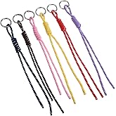 DOPENSPI 6PCS Paracord Keychain, Colorful Paracord Rope Keychain Bag Charm Rope Bag Charms Braided Cord Bags Charm Carabiner Knot Lanyard Keyring for Handbag Backpack Purse Friendship Christmas Gifts