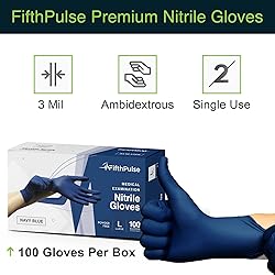 Navy Nitrile Disposable Gloves X Large, 100 Count