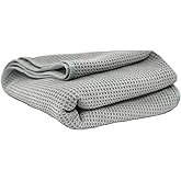 Chemical Guys Waffle Weave Gray Matter Microfiber Drying Towel - 25" x 36", Premium Blend Microfiber Towel with Soft-Banded Edging for Scratch-Free Car Drying, Ultra Absorbent