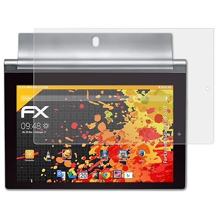 atFolix Panzerfolie kompatibel mit Lenovo Yoga Tablet 2-10 Schutzfolie, entspiegelnde und stoßdämpfende FX Folie (2X)