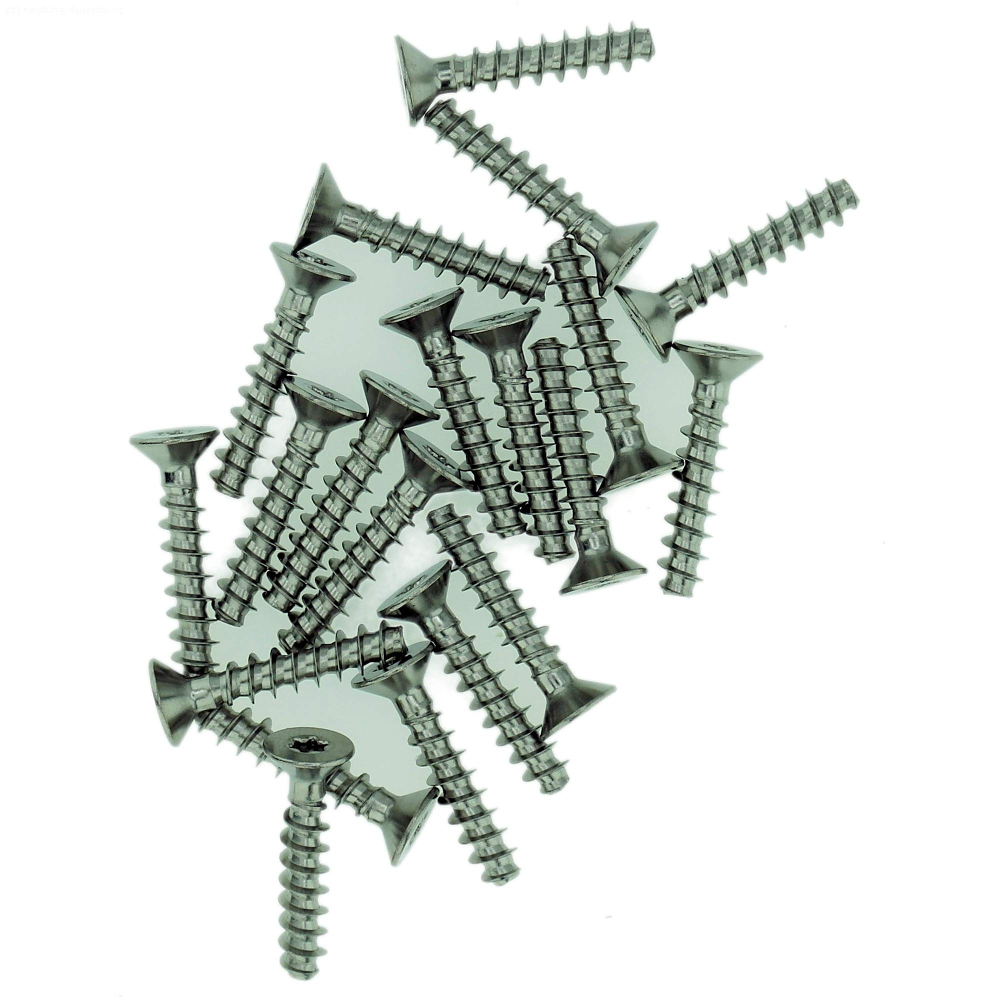 D3.5 (3.5mm x 16mm) Pozi Countersunk Screws for Plastic - Stainless Steel (A2) (Pack of 20)