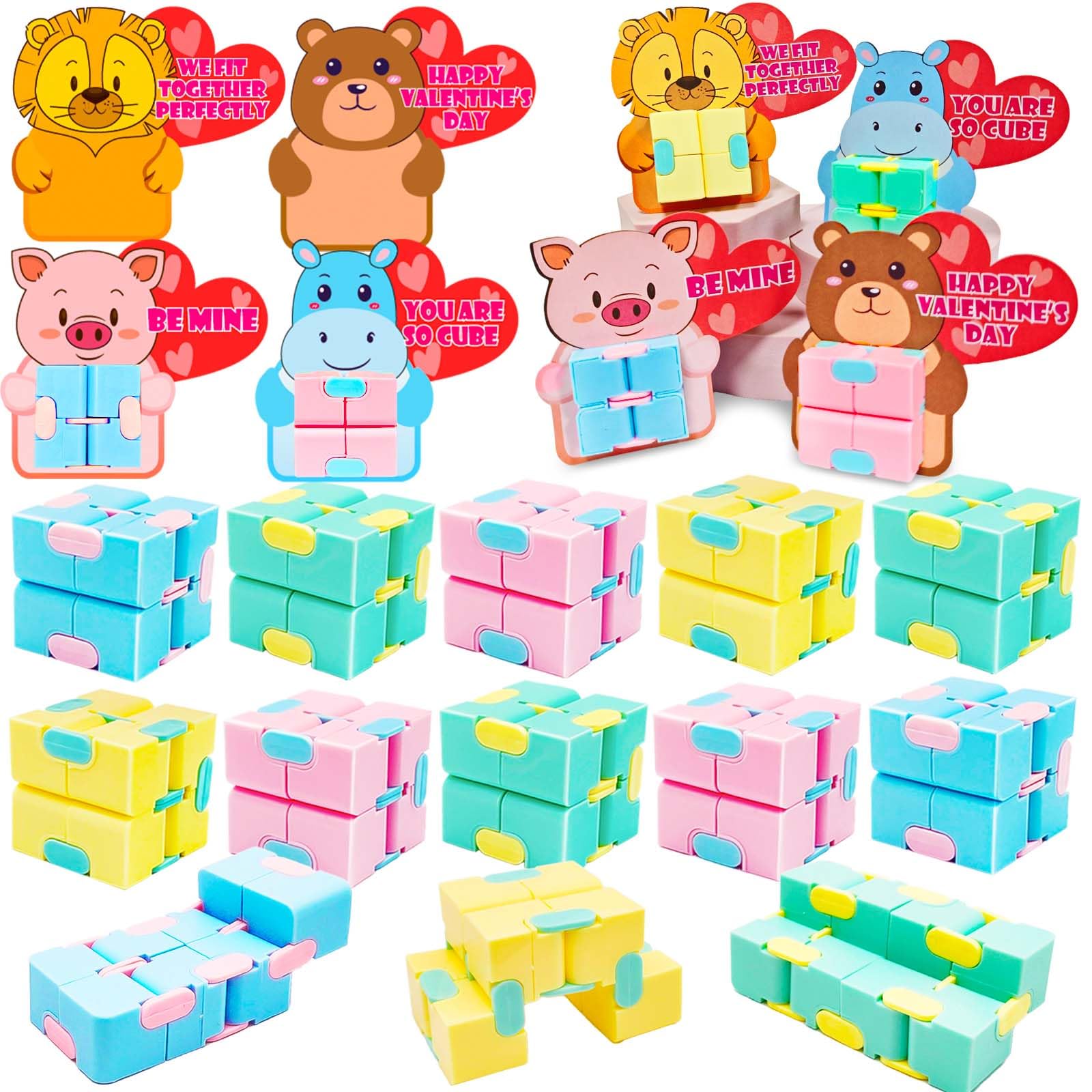 Photo 1 of ***SIMILAR ITEM***
28 Pack Valentines Day Gifts for Kids Infinity Cube Fidget Toys Valentines Cards Goodies Bags- Stress Relief Fidgeting Game for Teens Boy Girl Classroom Exchange Gifts School, Valentines Party Favors