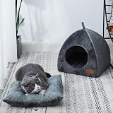 Pologmase Cat Cave Bed Tent Igloo with Removable Washable Cushion view 8
