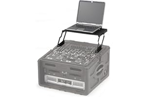 SKB Retractable Audio Video Shelf Mount for Studio Music Equipment Storage, Rack Mount System for 8U Slant AV Racks and Stands, Black