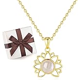 COAI Women's Silver Necklace Lotus Necklace Crystal Necklace for Women