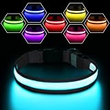 PcEoTllar Light Up Dog Collar USB Rechargeable 8 Modes 7 Colors Waterproof