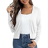 Milloud Cropped Cardigan Sweaters for Women Long Sleeve Button Down Open Front Bolero Shrugs for Dresses, S-XL