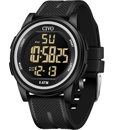 Digital Watch for Women Men, 44mm, Ultra-Thin Silicone Strap, Water Resistant Digital Watch for Men Women, 50M Waterproof, Ultra-Thin  main image 3