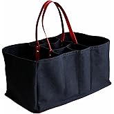 CapaBunga Grocery Tote Bag 5 Pocket Large Utility Tote with Handles Vegan Leather Base - Reusable Shopping Bags for Groceries