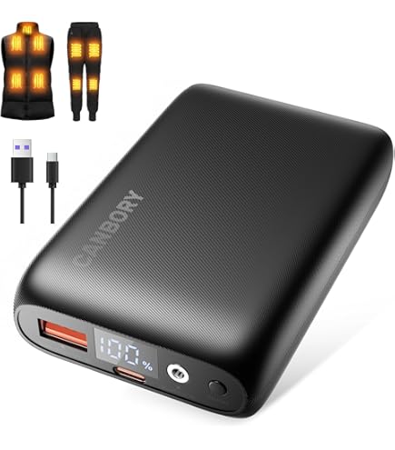 thumbnail image 2 of Aazon.co: 5V 2A Rechargeable Battery Pack For Heated Vest 10000ah Heated Jacket Battery Power 2 of 14