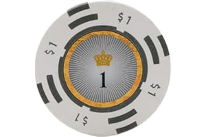 Versa Games Crown Casino Clay Poker Chips in 13.5 Gram Weight - Pack of 50 (Choose Colors) (White)