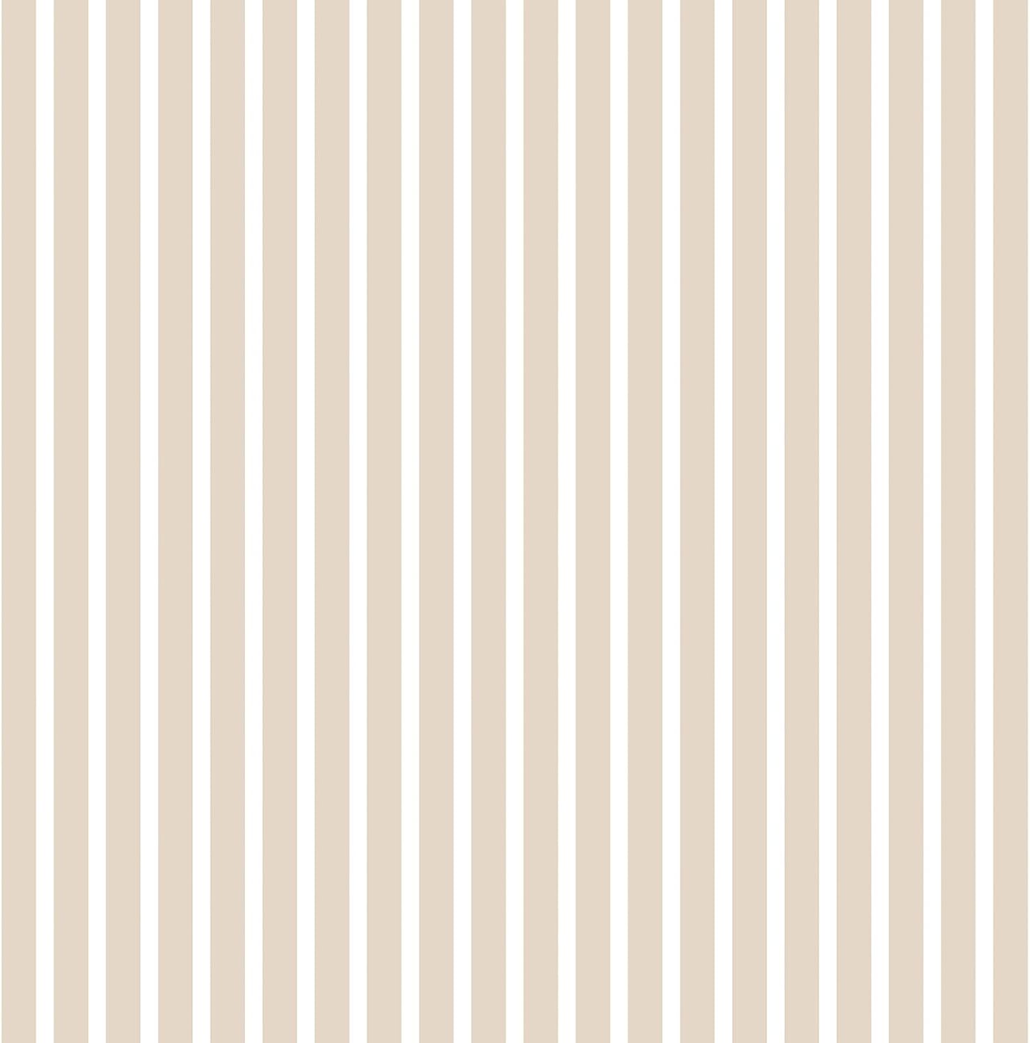 Galerie G67538 Smart Stripes 2, Narrow White Stripes Design Wallpaper, Beige/White, 10m x 53cm