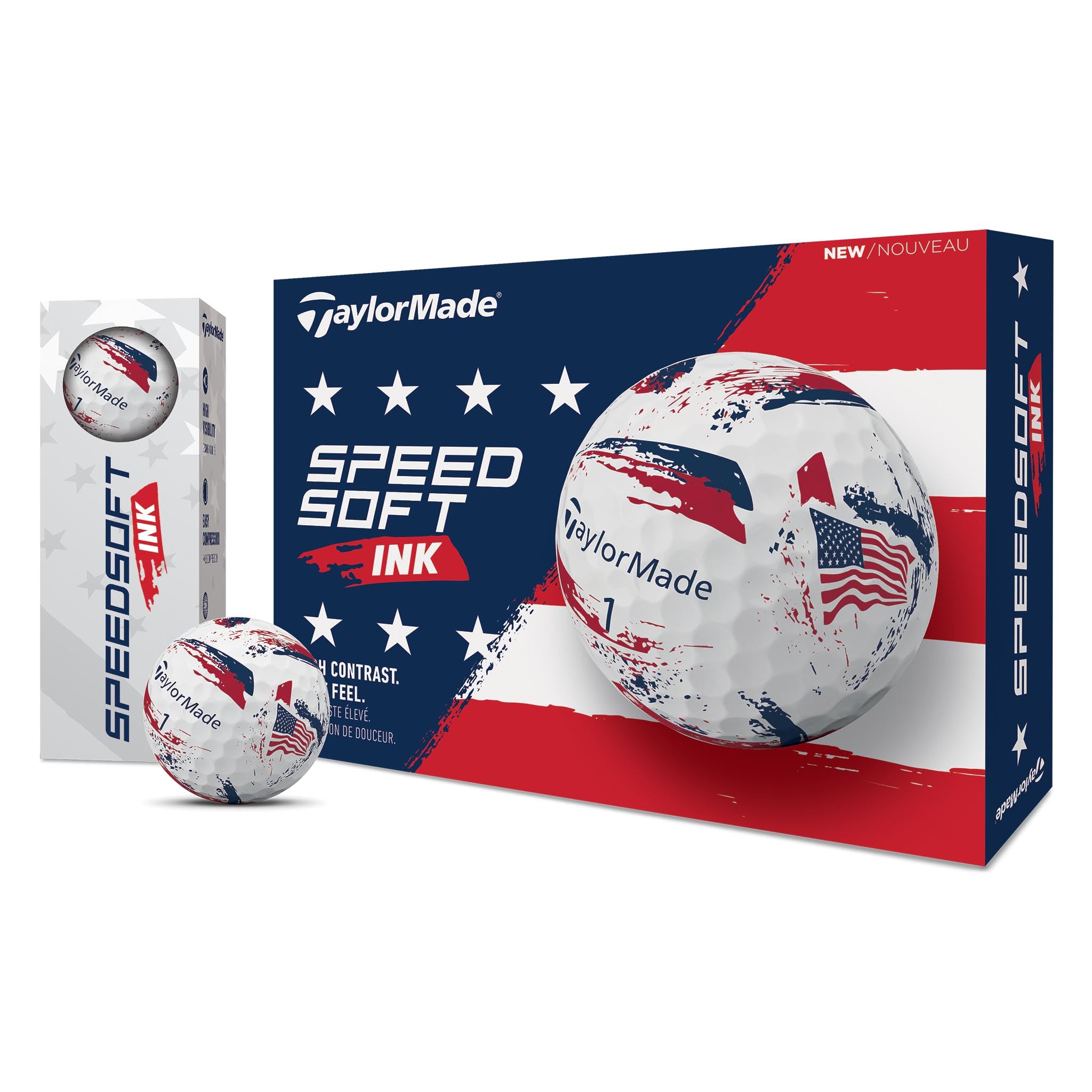 TaylorMade SpeedSoft Golf Balls, Maximum Distance with Ultra-Soft Feel, Perfect for Off The Tee and Around The Green