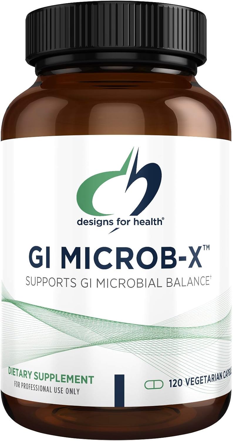 Designs for Health GI Microb-X - Botanical Gut Support, Cleanse + Detox Supplement with Tribulus, Berberine + Barberry Extract - Vegetarian + Non-GMO (120 Capsules): Health & Personal Care