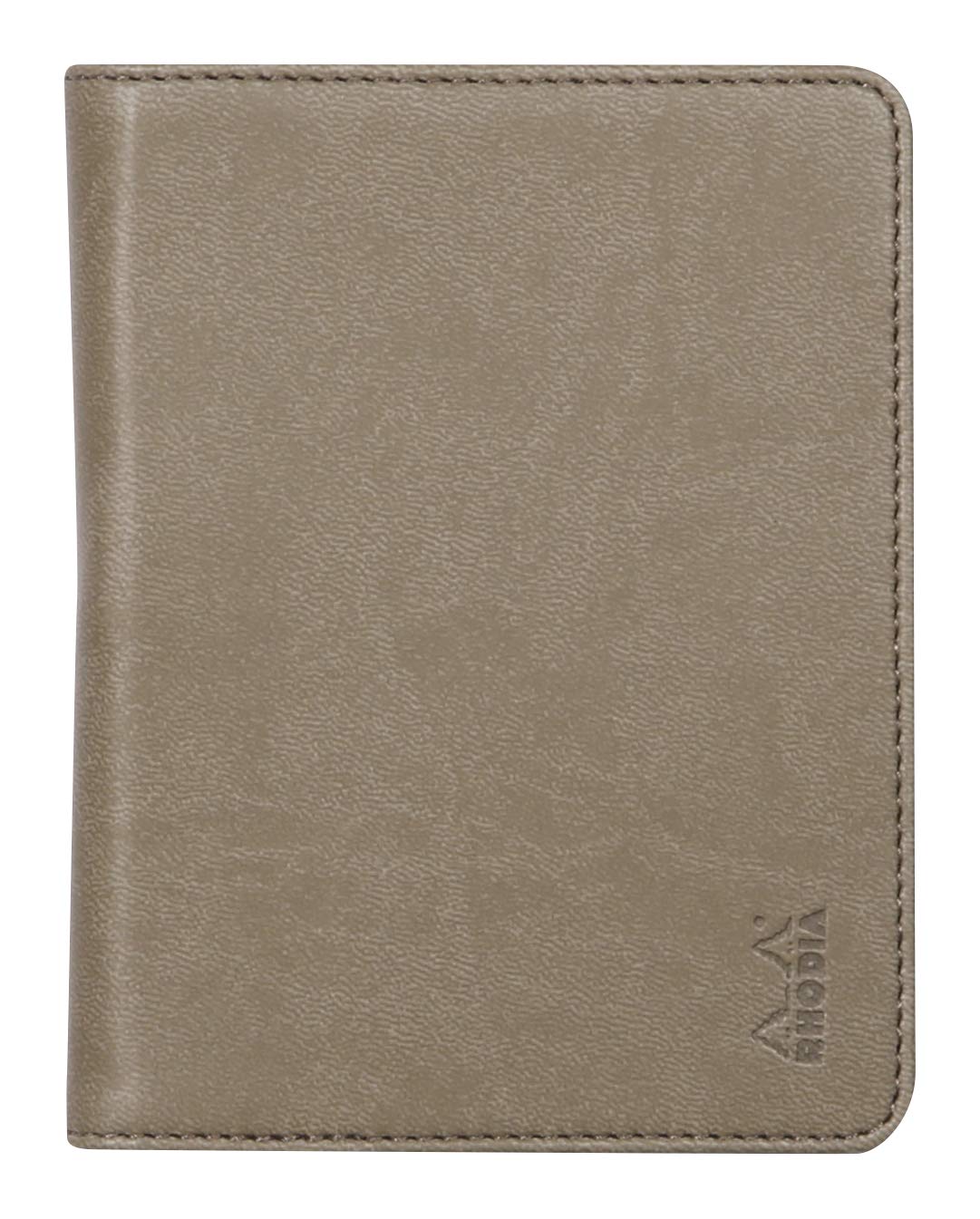 RHODIA 212002C - Rhodiarama No. 12 Taupe Clipboard and Document Holder Booklet - for Notepads or B7 Format Notebooks (8.5x12 cm) - Premium Italian Faux Leather - Rhodiarama Collection