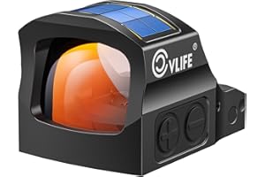 CVLIFE Solar Auto-Brightness Red/Green Dot Sight for RMS RMSc, Circle & 2MOA Dot Motion Awake Reflex Sight Optics for Compact Pistol, 3000G Shockproof with Adapter for RMR/MOS/Picatinny